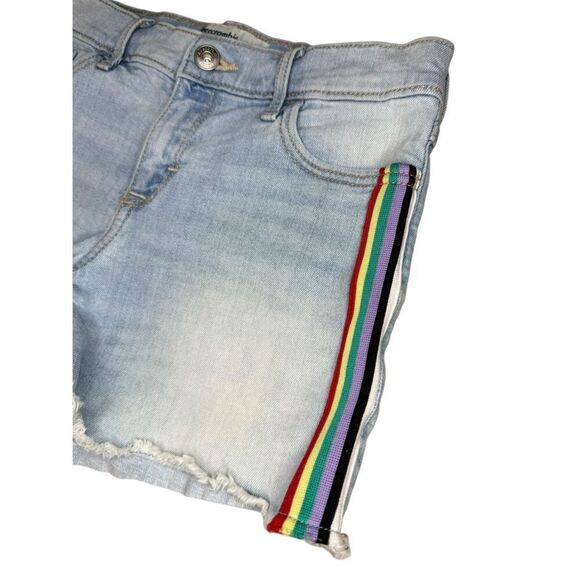 Abercrombie Kids 13/14 Midi Shorts Rainbow Light Wash Denim - Picture 2 of 5